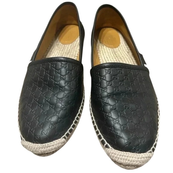 Gucci Microguccissima black leather slip on shoes size 40.5 - Picture 1 of 13